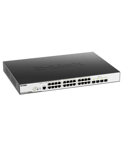 D-Link DGS-3000-28XMP/B1A Управляемый L2 коммутатор с 24 портами 10/100/1000Base-T и 4 портами 10GBase-X SFP+ (24 порта PoE 802.3af/at, PoE-бюджет 370 Вт)