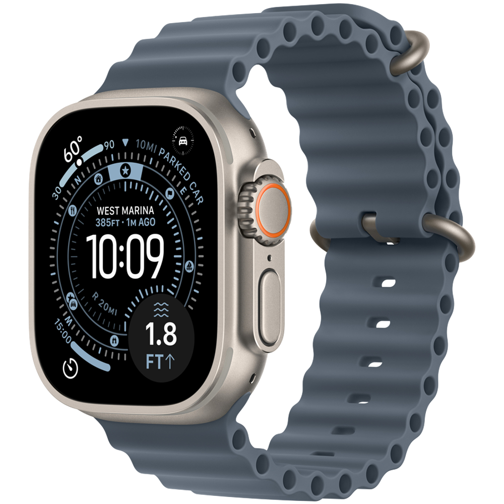 Apple Watch Ultra 3 GPS + Cellular 49mm Natural Titanium Case with Anchor Blue Ocean Band,Model A3281