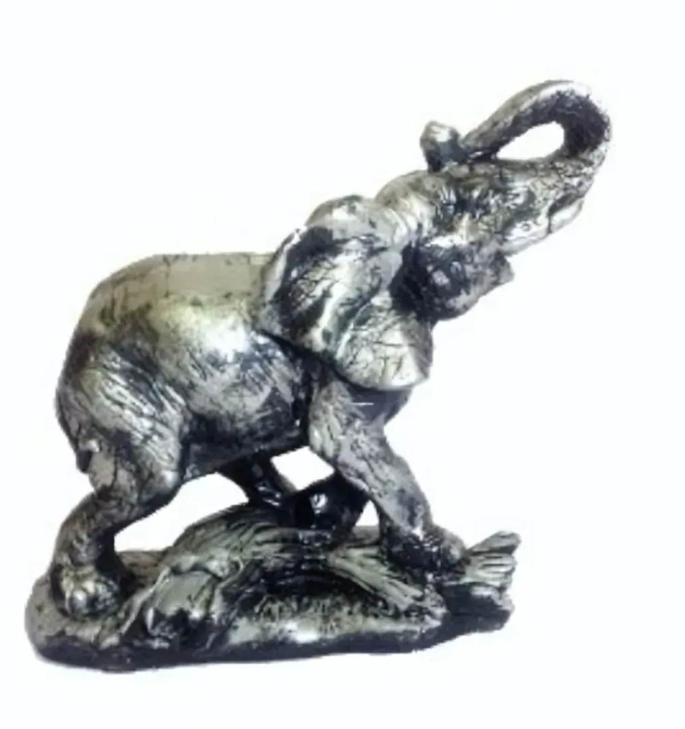 Статуэтка из гипса «Слон» 19*16см античное серебро