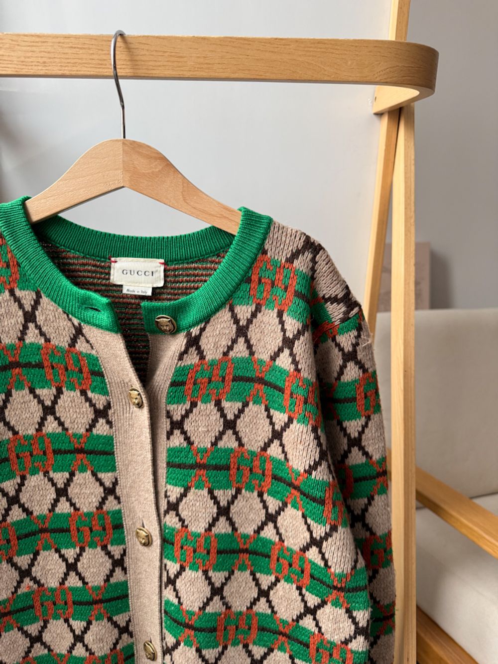 Зеленый кардиган Gucci, 128