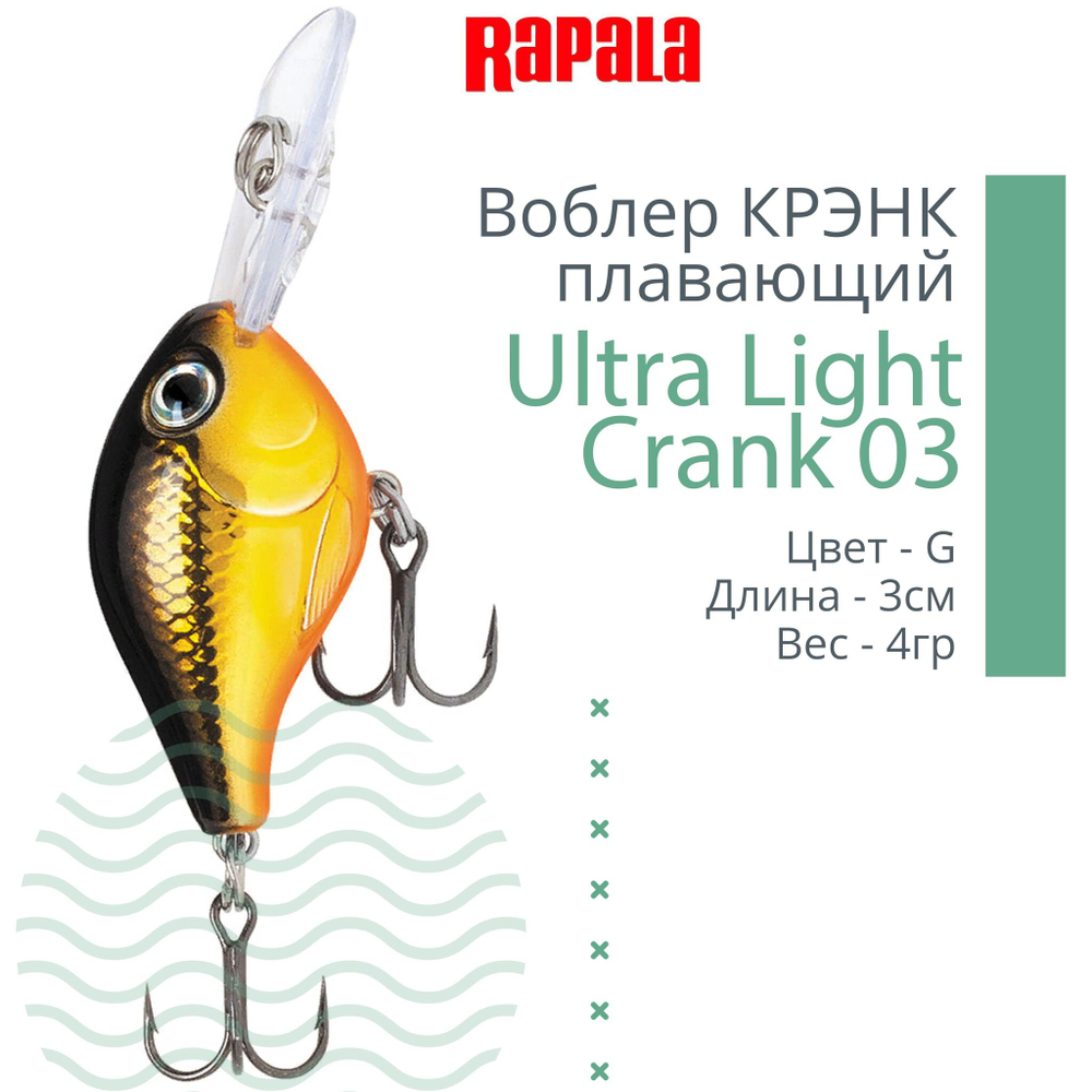 Воблер Ultra Light Crank 03, 3см, 4гр, цвет HS