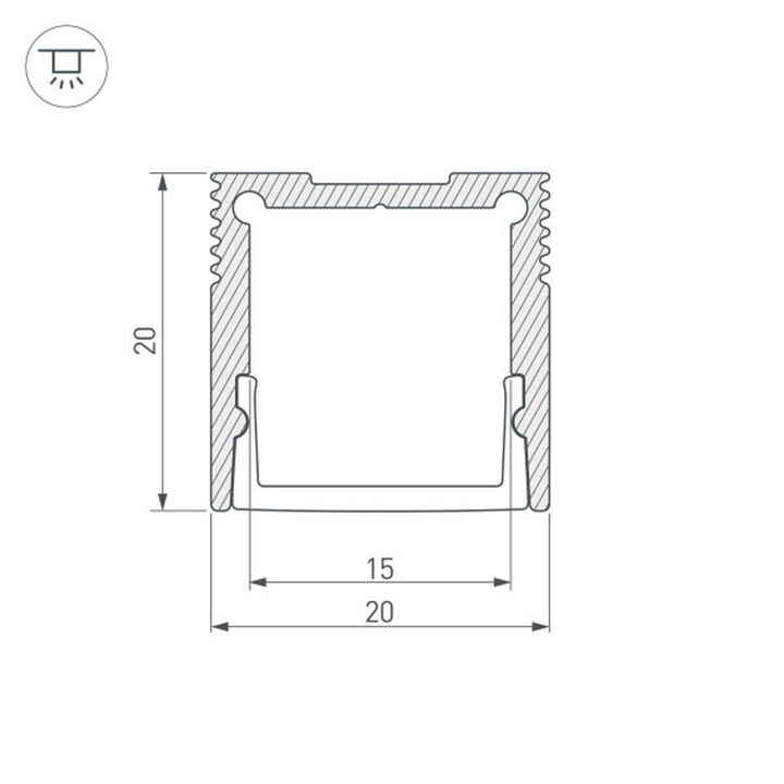 Профиль Arlight SL-SLIM20-H20-3000 ANOD 036038