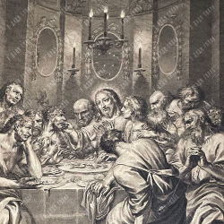 Юре Грегуар (Grégoire Huret; 1606–1670). Гравюра «Тайная вечеря» по собственному рисунку. 1664 г.