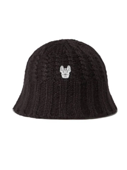 Вязанная шапка-ведро с силиконовым ладок