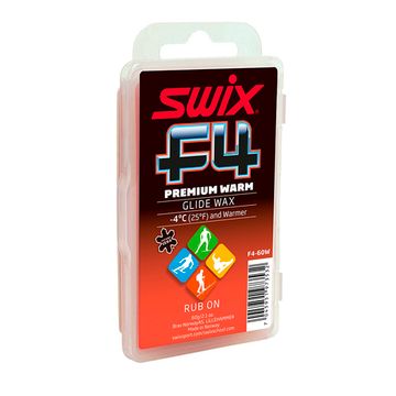 Мазь скольжения SWIX F4, теплая твердая мазь с пробкой, 60 гр