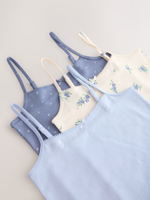 Майка на бретельках для девочки Next AB6-951, 3 шт., Молочный, Голубой