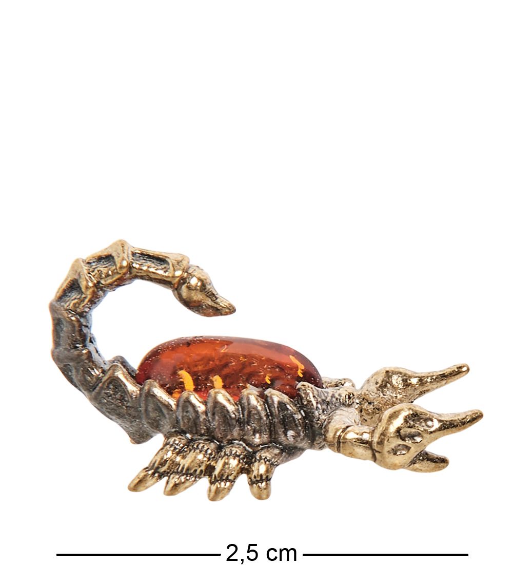 AM-1290 Фигурка «Скорпиончик» (латунь, янтарь)
