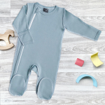 Комбинезон Mjolk Sleep and Play Baby Blue, швы наружу