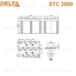 Аккумуляторная батарея Delta STC 2000 (2V / 2000Ah)