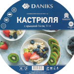 Кастрюля нерж, 1 л, с крыш, крышка стекло, Daniks, GS-01311-14CA/SD-514, индукц