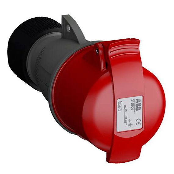 Розетка кабельная Easy&amp;Safe 316EC6,16А,3P+E,IP44,6ч 2CMA102012R1000