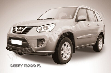 Защита переднего бампера (нержавейка) Chery Tiggo FL (2011-2016) d57 (черный)