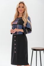 Платье Айза (черный/голубой/розовый) Р11-1013 Nikol (Акция)