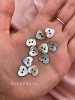 Пуговицы на прокол сердечки натуральный перламутр