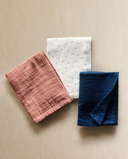 ZARA HOME НАБОР ДЕТСКИХ МУСЛИНОВЫХ САЛФЕТОК, ЭКРЮ