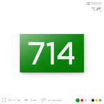 Номер на дверь 714, табличка на дверь для офиса, квартиры, кабинета, аудитории, склада, зеленая 120х70 мм, Айдентика Технолоджи