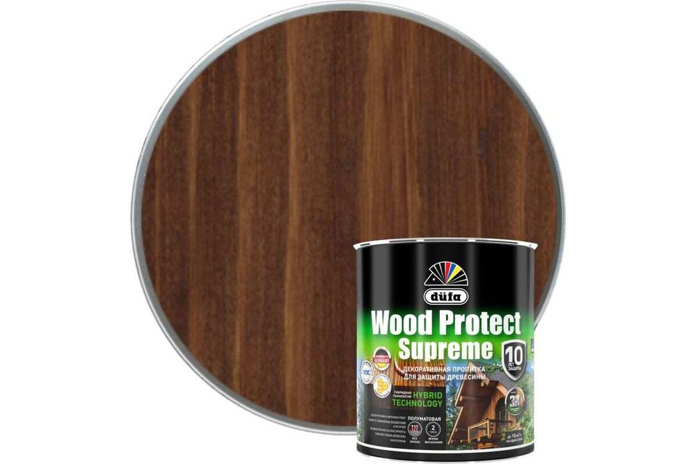 Пропитка декоративная для защиты древесины Dufa Wood Protect Supreme орех