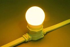 Светодиодная лампа для Белт-лайта желтая, 45 мм., 2Вт, Е27, 220В, Teamprof (TPF-B-E27-G45-2W-Y)