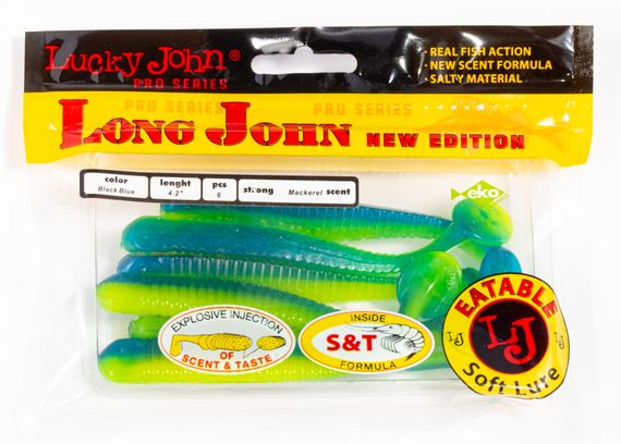 Виброхвосты съедобные LJ Pro Series LONG JOHN 4.2in (10,7 см), цв. T50, 6 шт.