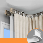 Тихий изогнутый карниз для штор с бегунками