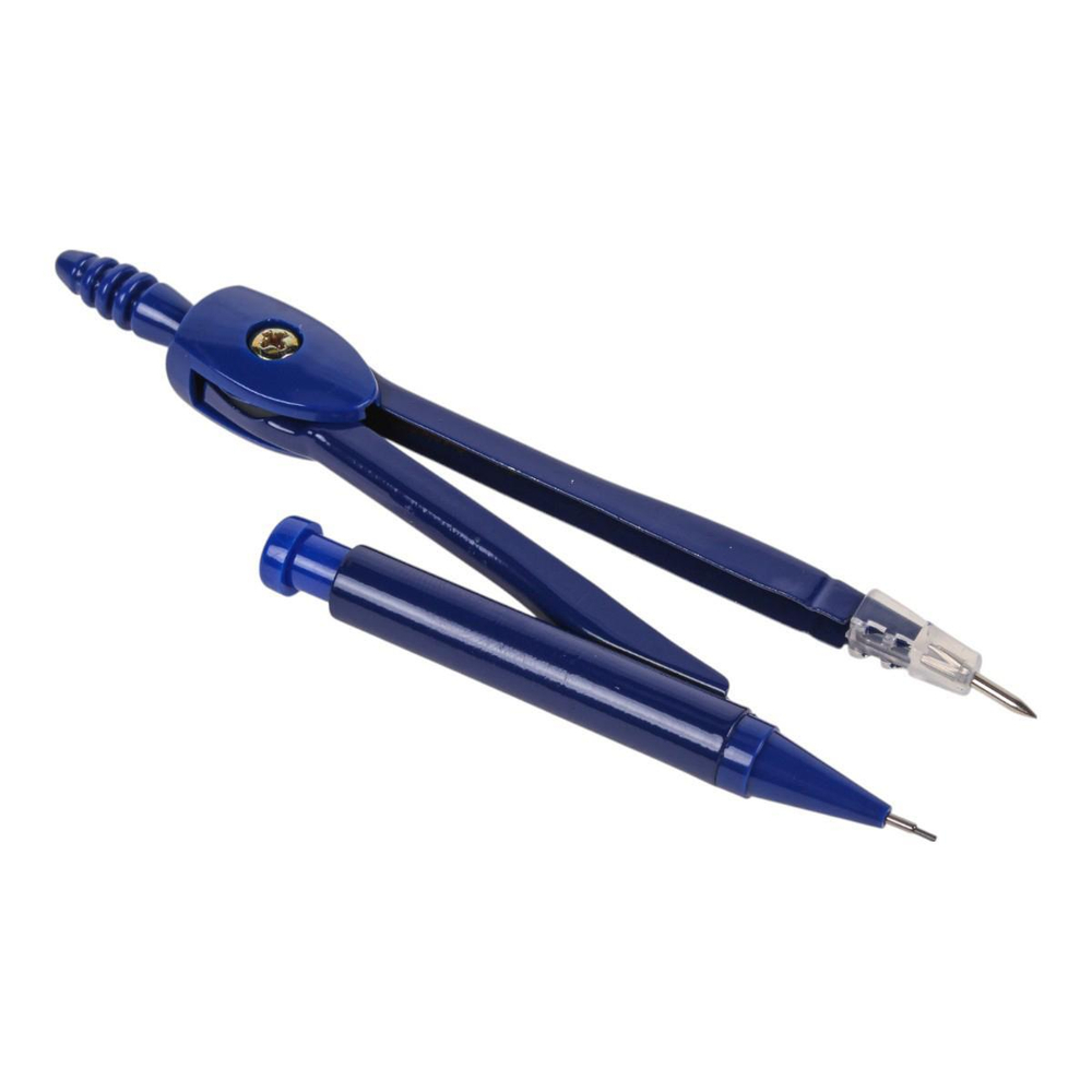 Готовальня 7 предм: циркуль-автомат, стержни, ручка, 4 линейки, пласт.футляр