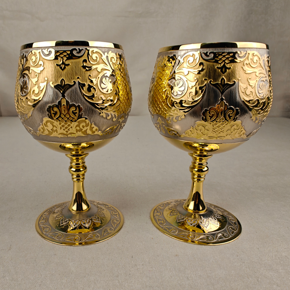 Набор бокалов для коньяка "Узорный" №5 (Златоуст) в подарочном футляре