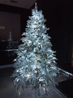 елка искусственная заснеженная "Россо" с встроенной гирляндой, свет холодный белый