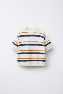 ZARA ПОЛО ИЗ РИФЛЕНОГО ТРИКОТАЖА, ПОЛОСКИ