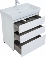 Тумба с раковиной Aquanet Nova Lite 302472 75 белый глянец