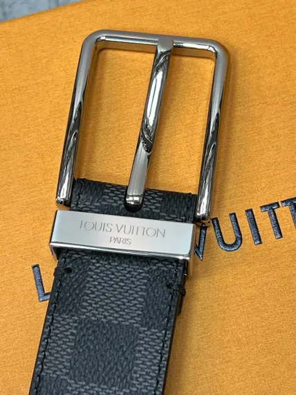 Ремень Louis Vuitton Pont Neuf чёрно-серый