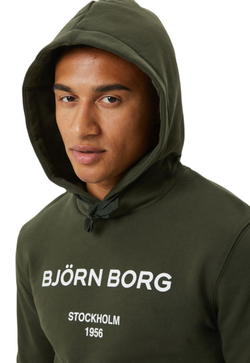 Мужская теннисная кофта Björn Borg Logo Hoodie - rosin