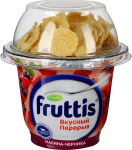 ЙОГУРТ FRUTTIS ВКУСНЫЙ ПЕРЕРЫВ МАЛИНА ЧЕРНИКА 180ГР CAMPINA