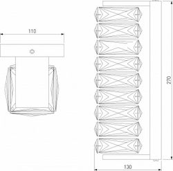 Накладной светильник Eurosvet Blitz 40259 LED хром/ прозрачный хрусталь Strotskis