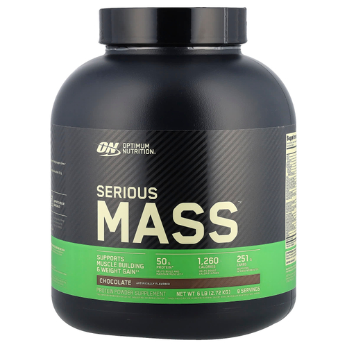 Optimum Nutrition, Serious Mass™, гейнер, шоколад, 2,72 кг (6 фунтов)