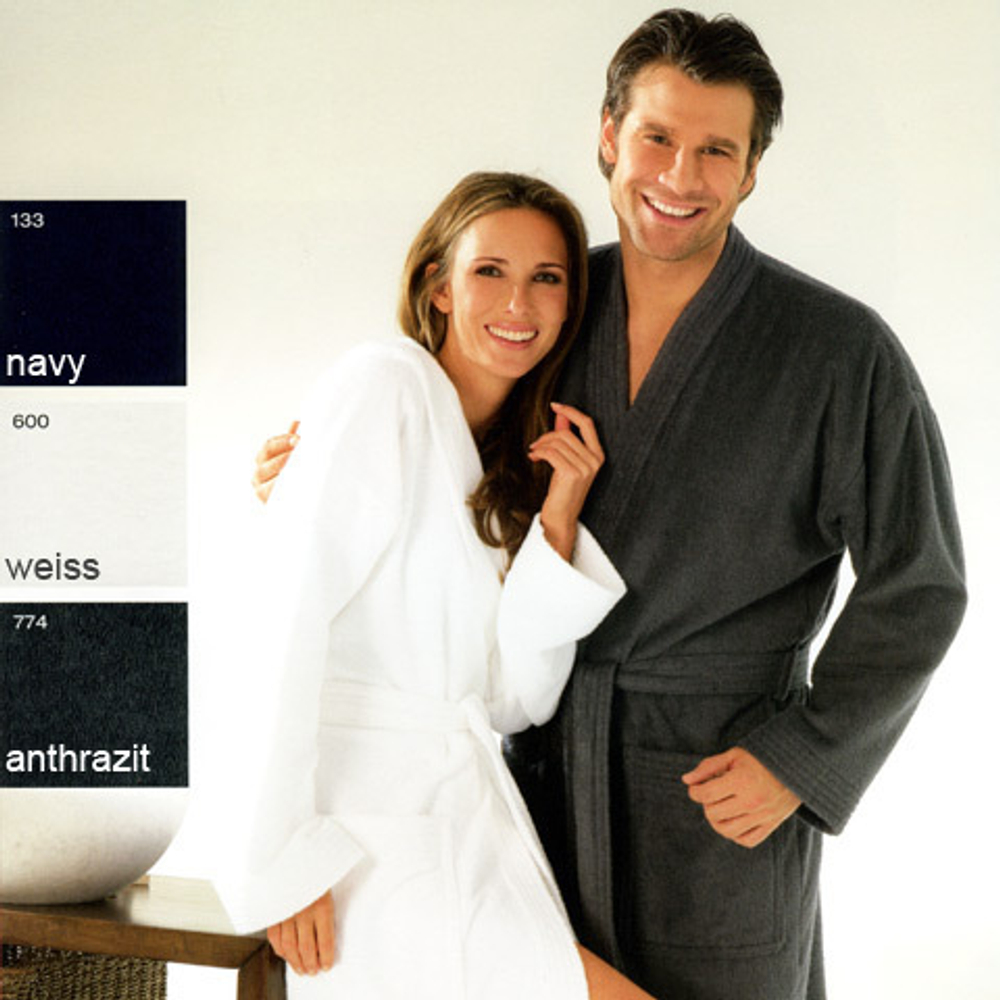 Махровый халат-кимоно 907 синий от Cawö Германия