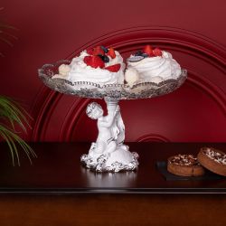 Фруктовница-конфетница Эдем со стеклянной чашей 1257 Серебро