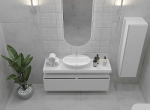 Тумба с раковиной и столешницей Armadi Art Flat 100 белый глянец