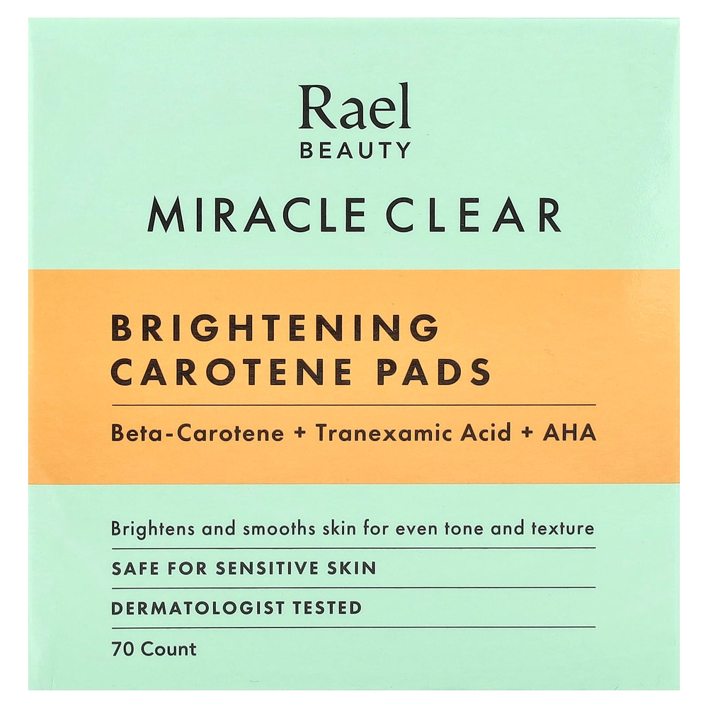 Rael, Beauty, Miracle Clear, осветляющие подушечки с каротином, 70 шт.