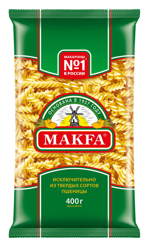 Макароны "Макфа" спирали 400гр.
