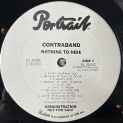 Винтажная виниловая пластинка LP Contraband Nothing To Hide (USA 1978) (Promo)