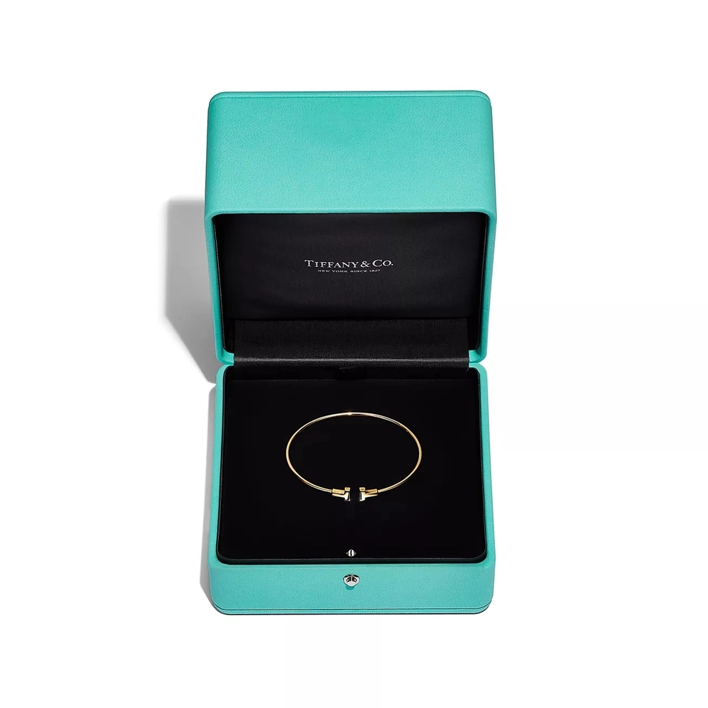 Браслет из жёлтого золота 18k 💙Tiffany, T narrow wire bracelete✨Exclusive✨Единственный в наличии