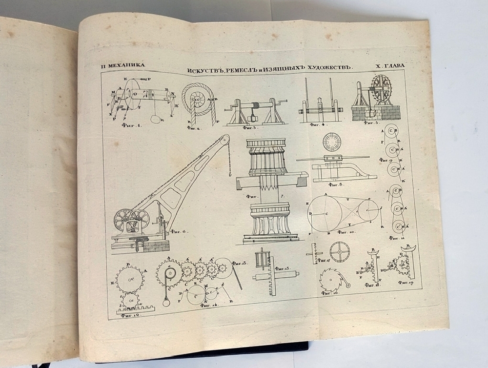 "Механика и динамика искусств, ремесел и изящных художеств". К. Дюпень. 1835 г. - редкая книга