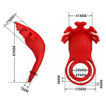 Красное эрекционное кольцо с вибрацией Pretty Love Ruben BI-210311