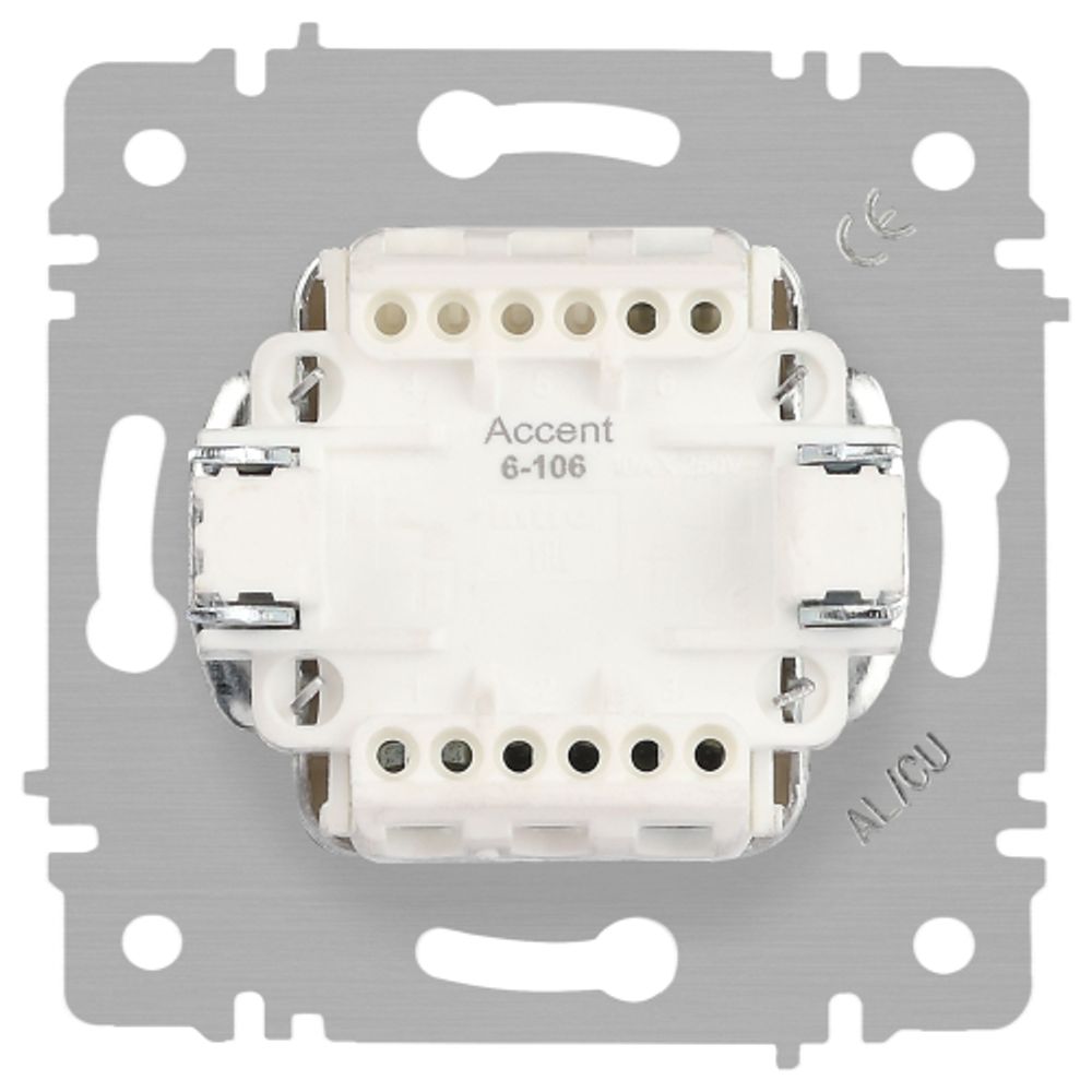 Выключатель Intro Accent 6-106-02 тройной, 10А-250В, IP20, СУ, AL/CU, сл.кость