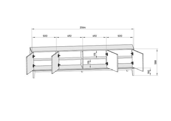Тумба Fjord 4 двери напольная (белая)