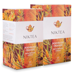 Niktea Rooibush Orange / Ройбуш Оранж, чай травяной в пакетиках, 2 x 25 шт.