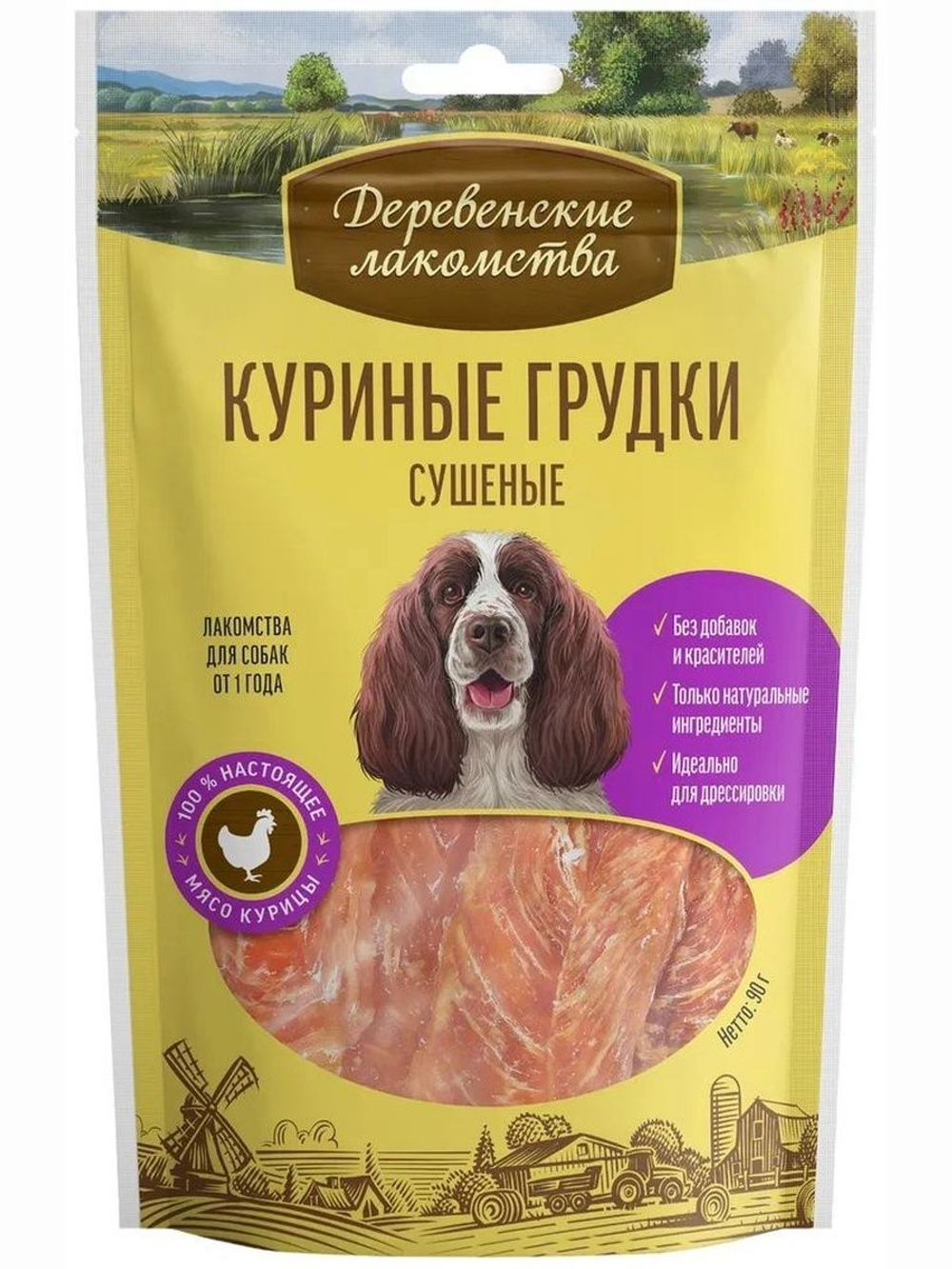 Куриные грудки для собак Деревенские лакомства 0,09кг