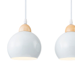 Подвесной светильник 3х40Вт Е27, металл/дерево/пластик, белый/дерево