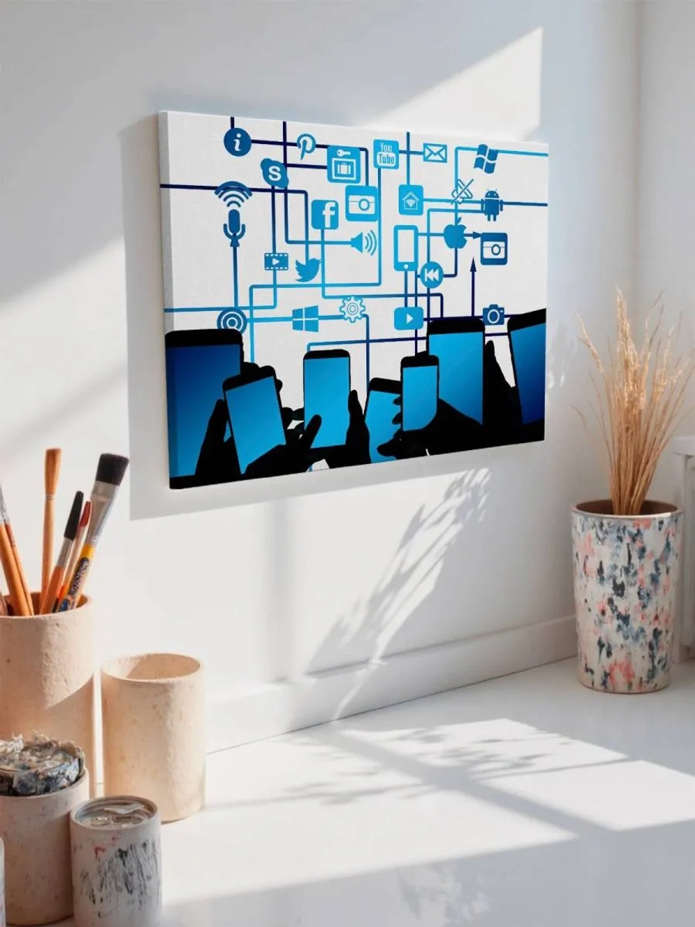 Картина на стену 40 X 50 Телефоны социальные сети