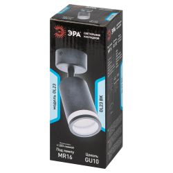 Светильник настенно-потолочный спот ЭРА OL23 BK под лампу MR16 GU10 поворотный черный | Накладные светильники